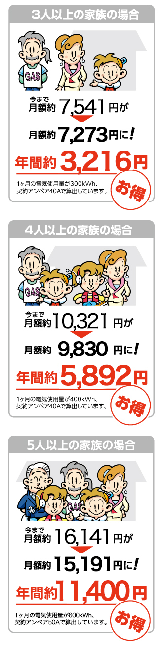 イワタニでんきの月額料金<例>